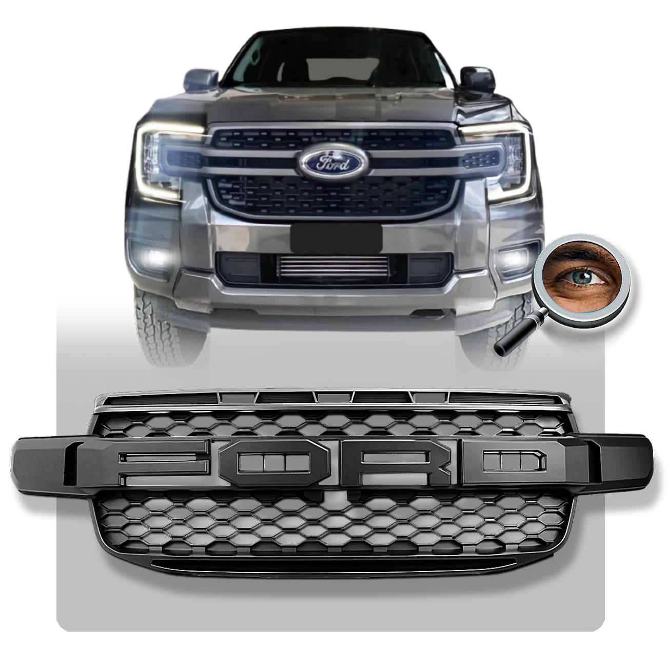 Parrilla RANGER 2023 + XLS XLT LTD / Negro Mate / NO LED'S
2023 - 2026