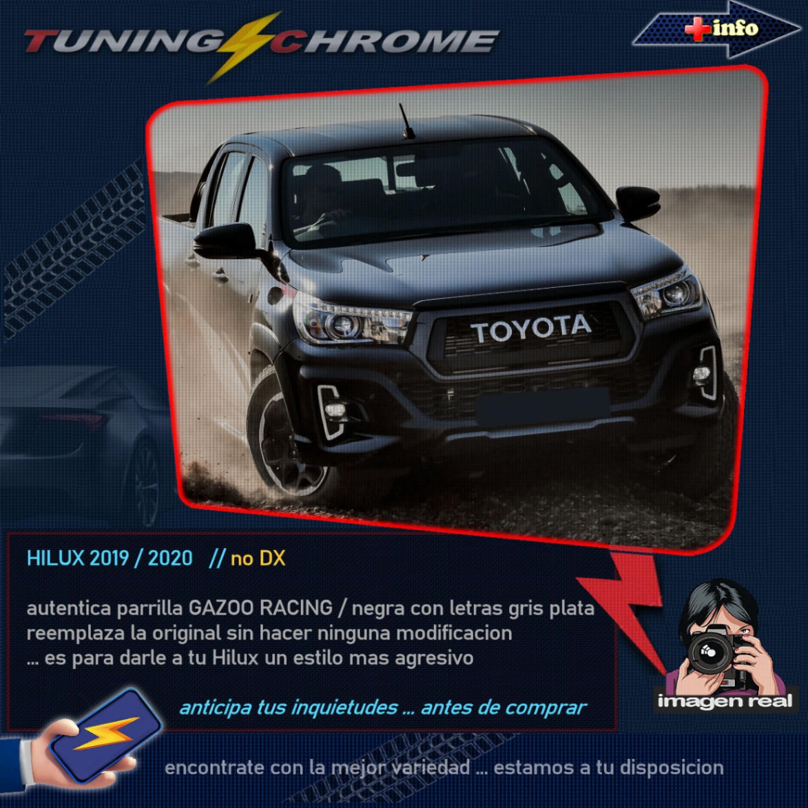 Parrilla GAZOO GR / Negro Mate + Carbon
2019 - 2020