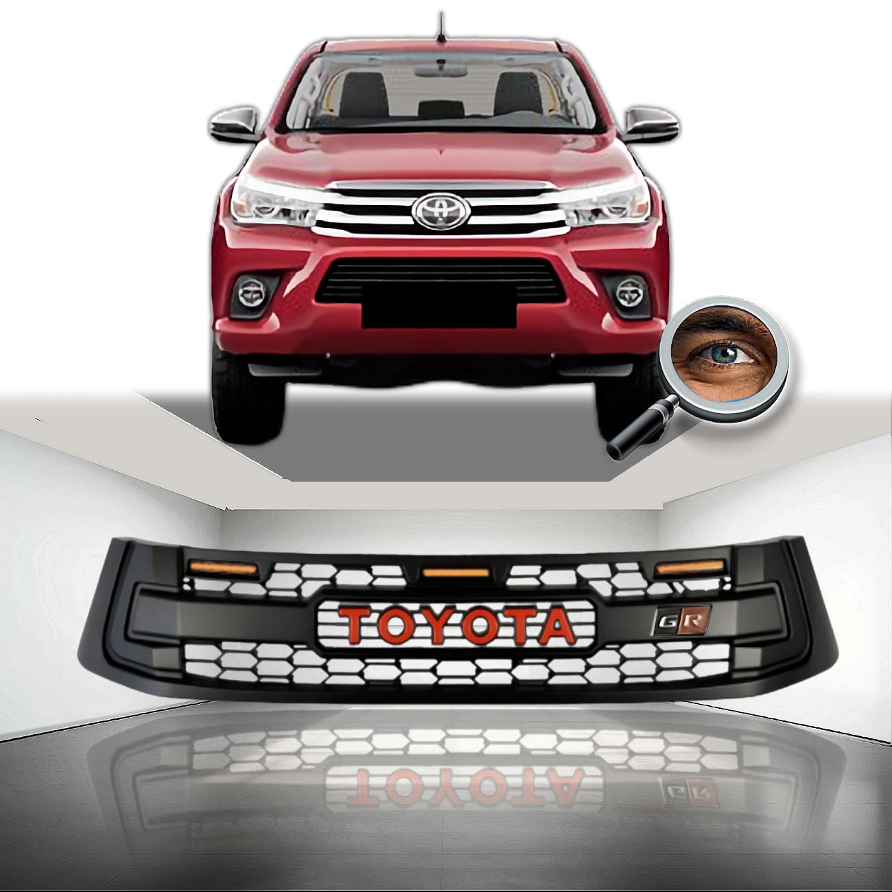 Parrilla HILUX GR / Negro Mate / Led's Ambar
2016 - 2018 / DX Todas