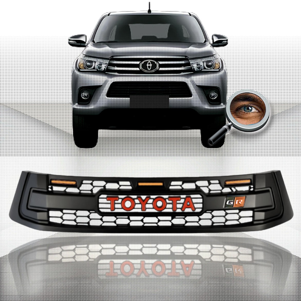 Parrilla HILUX GR / Negro Mate / Led's Ambar
2016 - 2018 / DX Todas