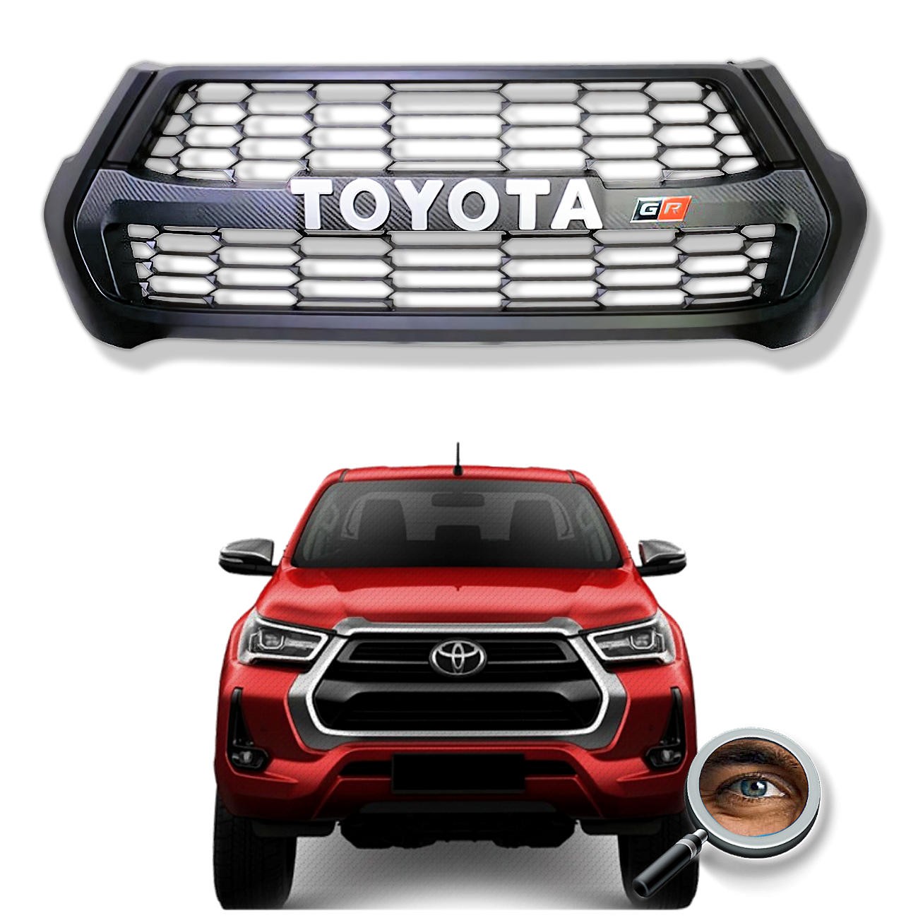 Parrilla HILUX GR / Negro Mate / NO LED
2021 - 2026