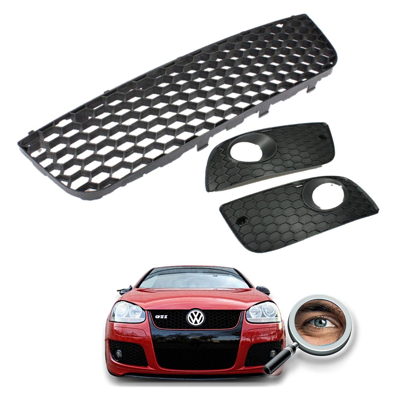 VENTO MK5 / Negro Mate 
Parrilla Inferior Paneles Antiniebla 2006 -2011