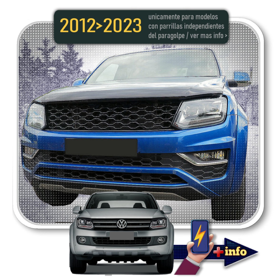 Parrilla AMAROK / Negro Brillante / Estilo TUNDRA
2012 - 2023