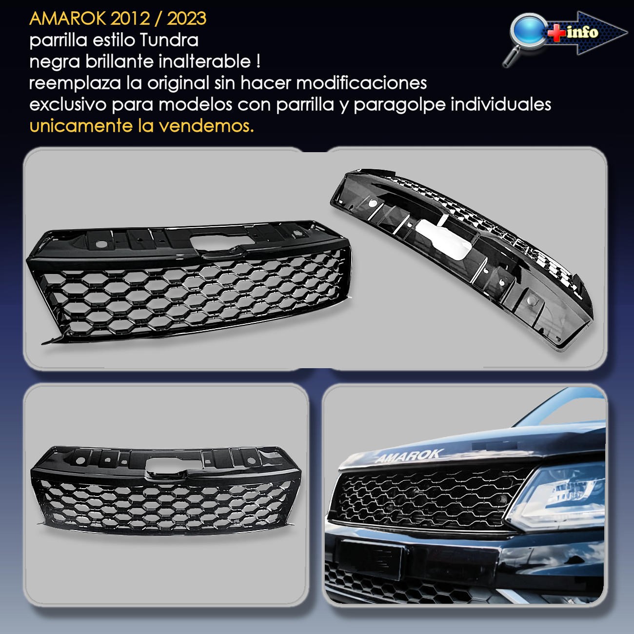 Parrilla AMAROK / Negro Brillante / Estilo TUNDRA
2012 - 2023