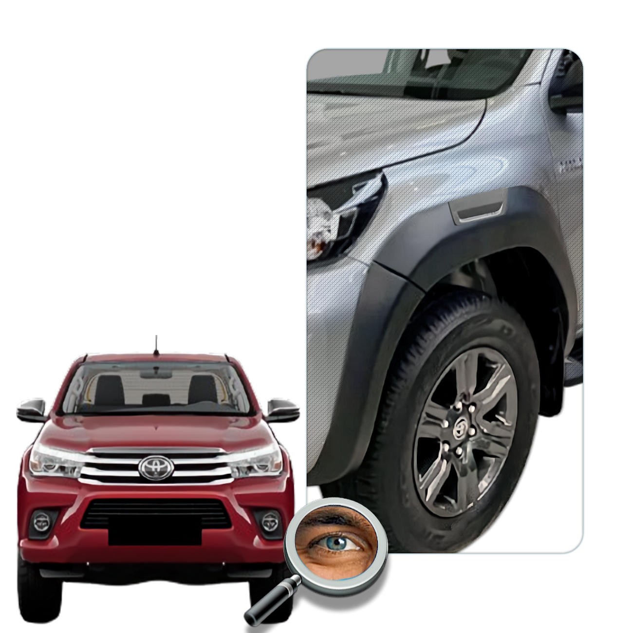 Overfender HILUX / Original OEM (Largo) 
"Tecla" Gris 2016 -2018
