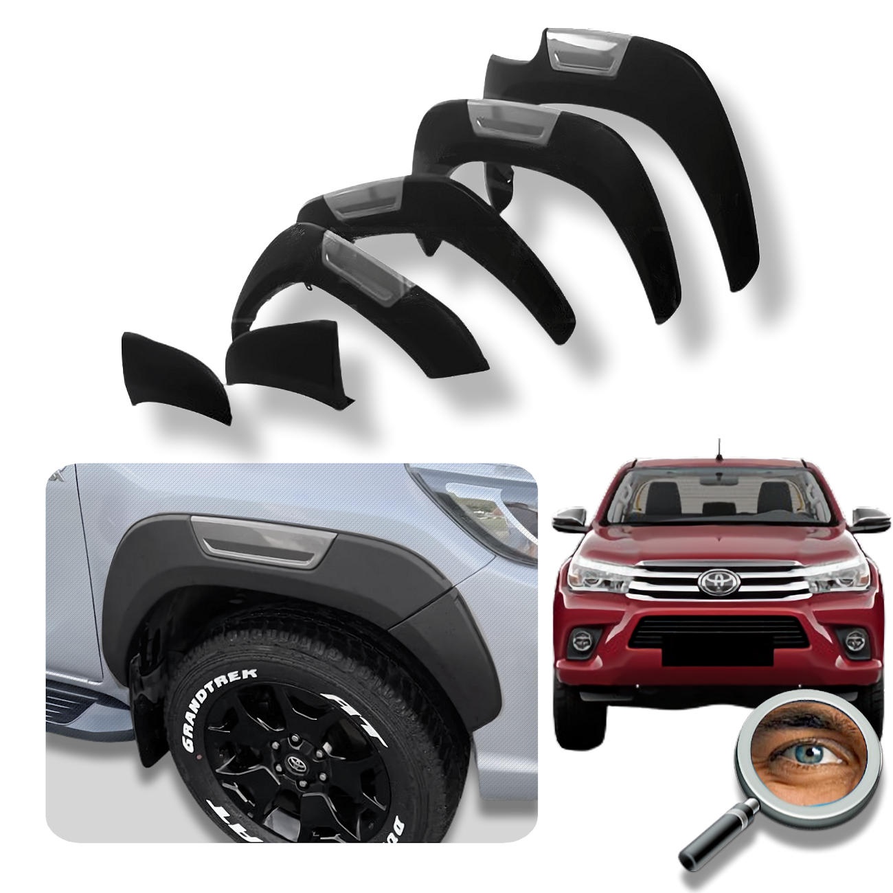 Overfender Original OEM / Negro Mate /"Tecla" Gris
 2016 - 2018