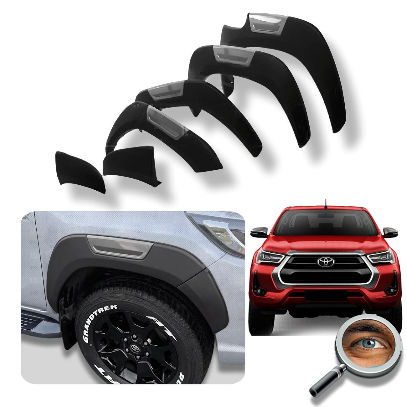 Overfender Orig. OEM / Negro Mate / "Tecla" Gris / (Corto)
2021 - 2026