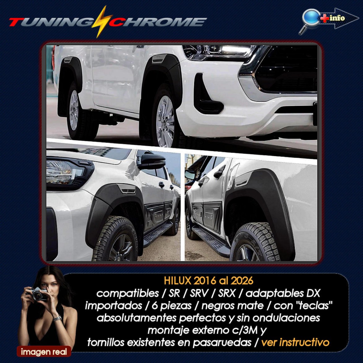 Overfender Orig. OEM / Negro Mate / "Tecla" Gris / (Corto)
2021 - 2026