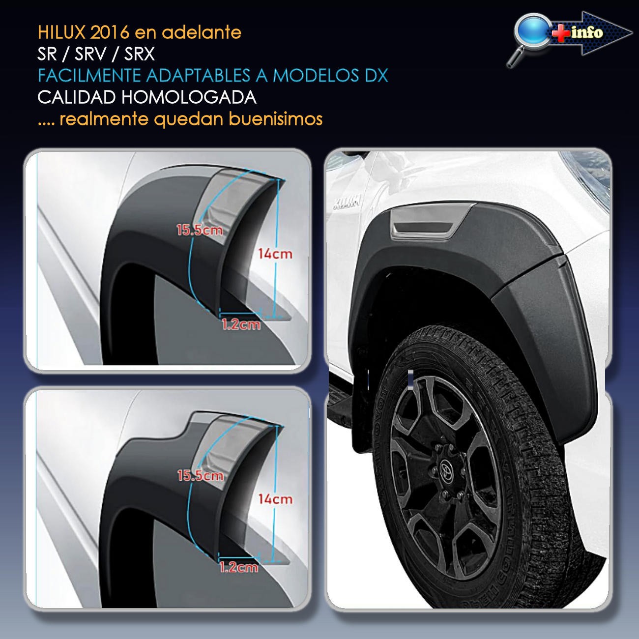 Overfender Orig. OEM / Negro Mate / "Tecla" Gris / (Corto)
2021 - 2026