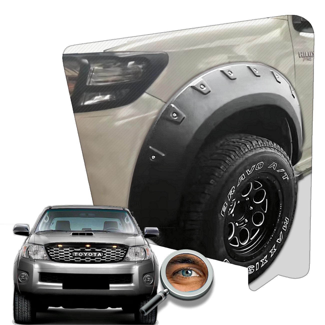 Overfender HILUX / Negro Mate / Tornillo Figurado
 NO DX 2006 - 2015