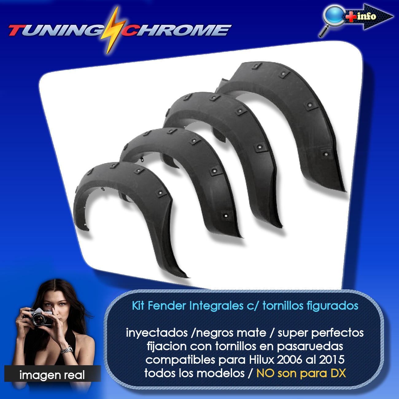 Overfender HILUX / Negro Mate / Tornillo Figurado
 NO DX 2006 - 2015