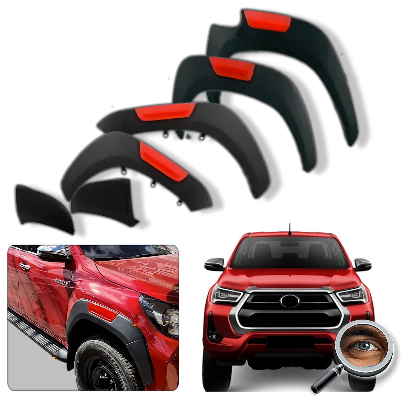 Overfender Orig. OEM / Negro Mate / "Tecla" Roja / (Corto)
 2021 - 2026