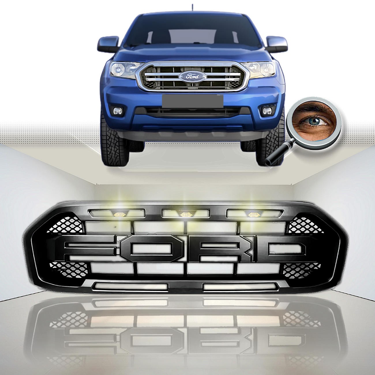 Parrilla RANGER T8 / Negro Mate / Led's Ambar XLT - Limited
2019 - 2022