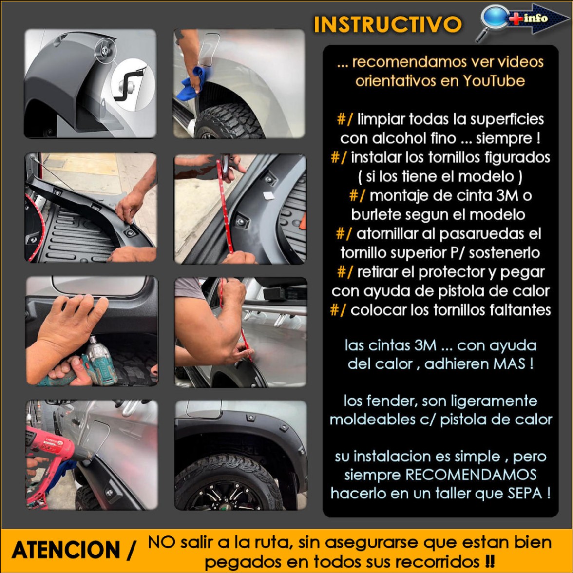 Overfender Original OEM / Negro Mate /"Tecla" Gris
 2016 - 2018