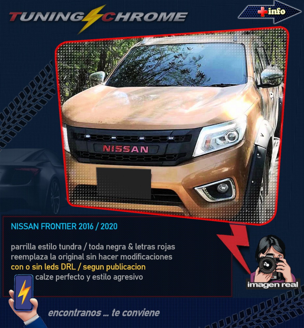 Parrilla Frontier / Negro Mate / Con Led's Ambar
2016 - 2021
