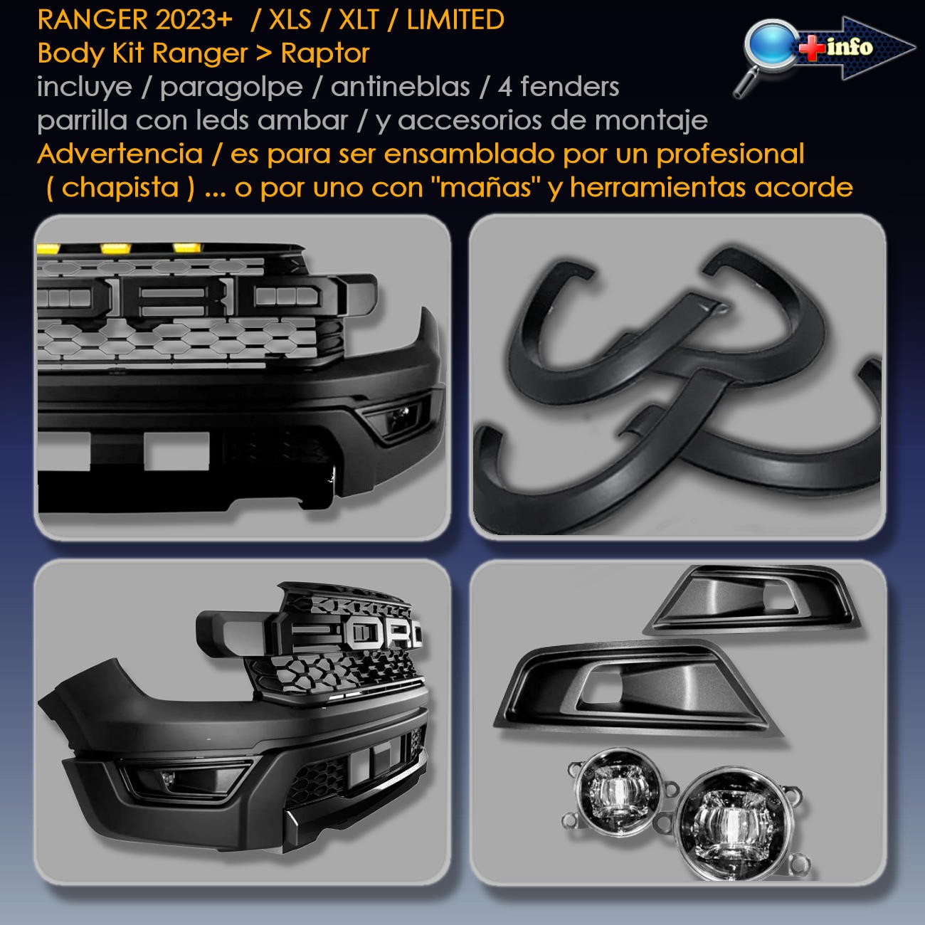 Body Kit Raptor XLS XLT LTD 
2023 - 2026