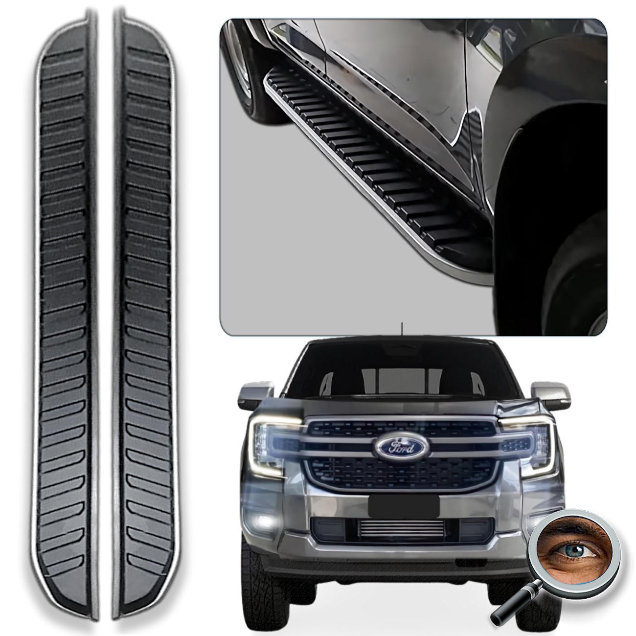 Set de Estribos estilo LIMITED / Negro Mate / Borde Platil
2012 - 2022