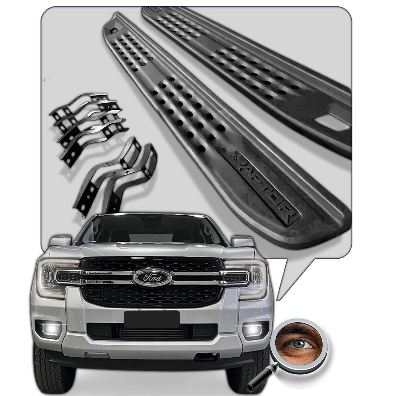 Estribo Estilo RAPTOR / Gris Oscuro / 100 % Acero
2023 - 2026