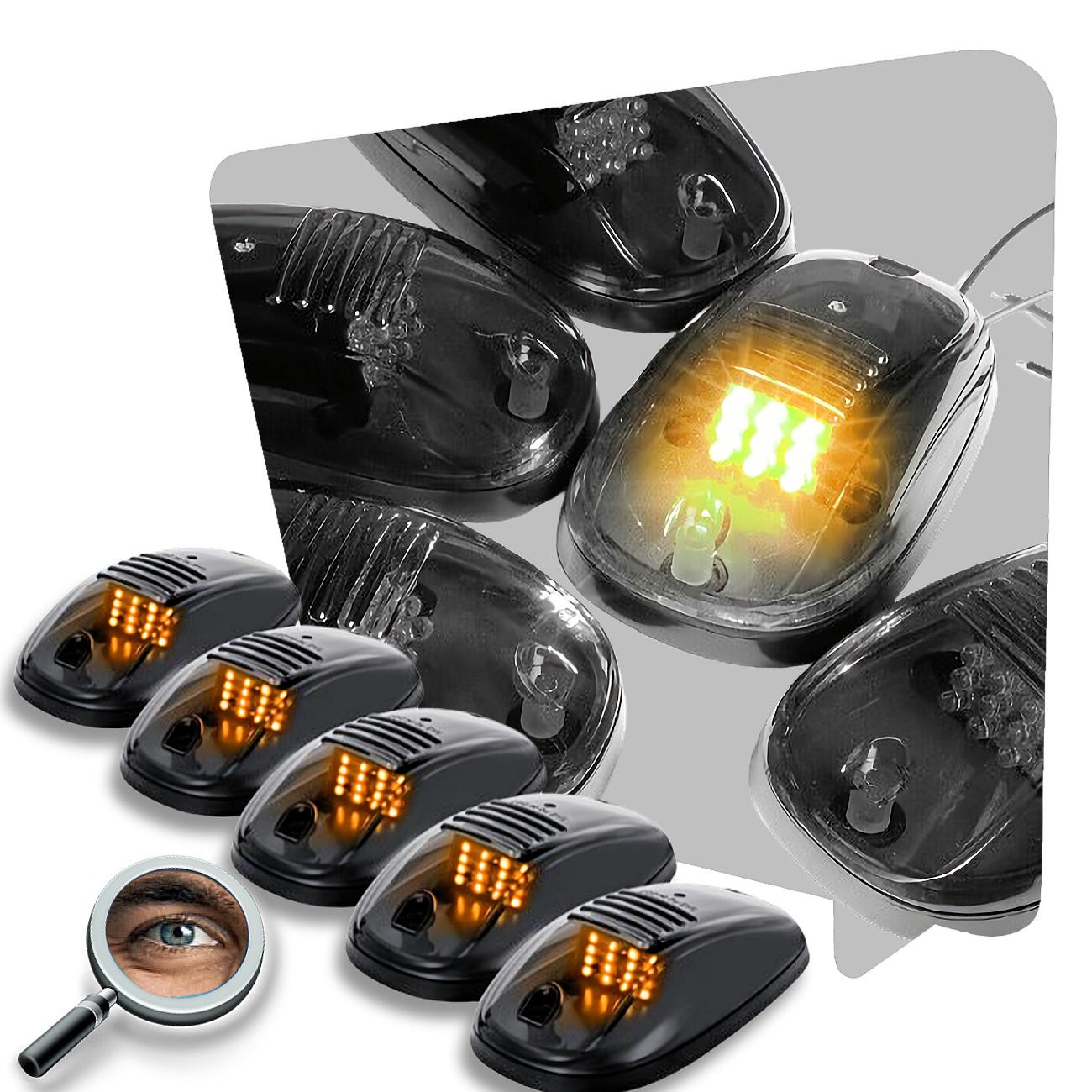 Set de 5 Luces de Techo DRL / Negro Fume / Led's Ambar
F150 - RANGER - DODGE RAM - AMAROX - HILUX - FRONTIER - ALASKAN