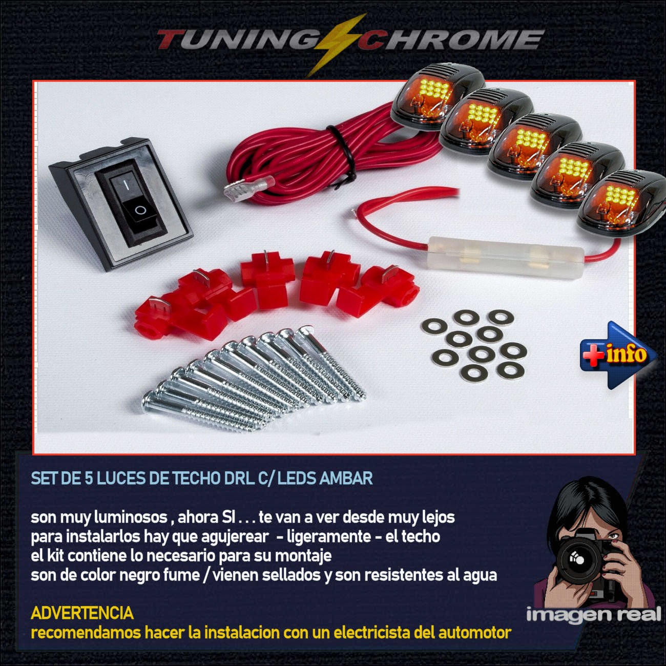 Set de 5 Luces de Techo DRL / Negro Fume / Led's Ambar
F150 - RANGER - DODGE RAM - AMAROX - HILUX - FRONTIER - ALASKAN