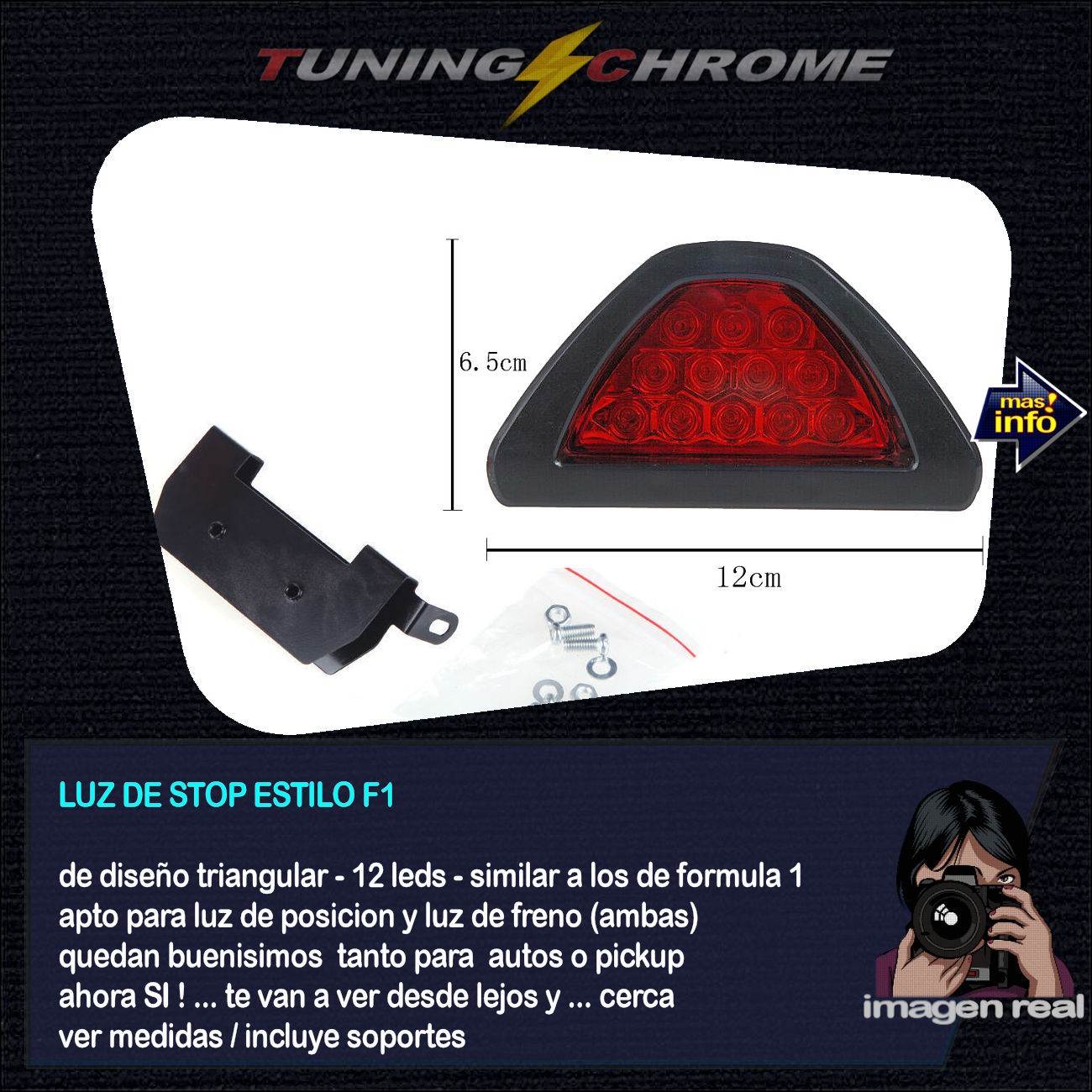 Luz de Stop Estilo F1 / Diseño Triangular