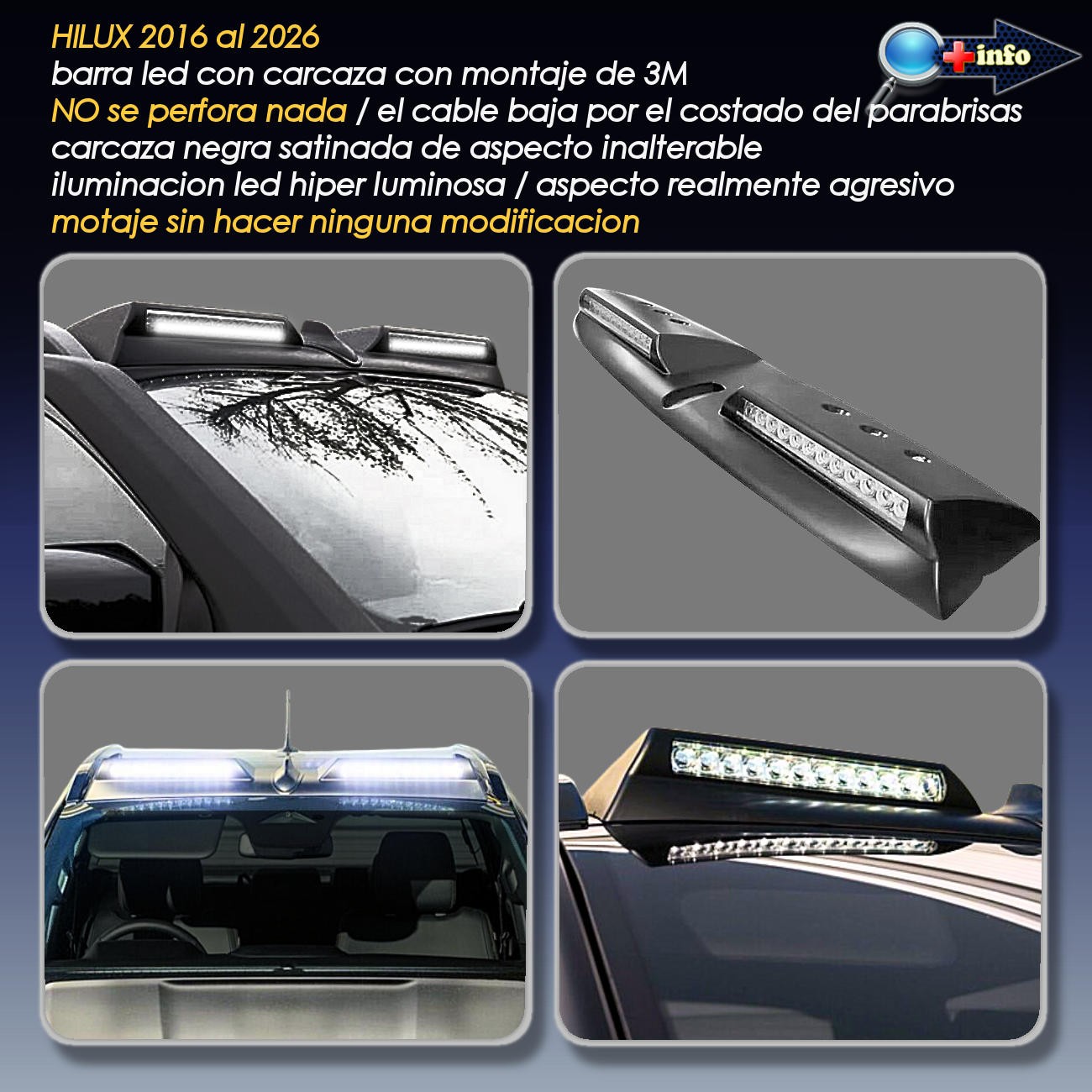 Barra Led Encapsulada / Negro Brillante / Hilux DX SR SRV SRX GR
2016 - 2026