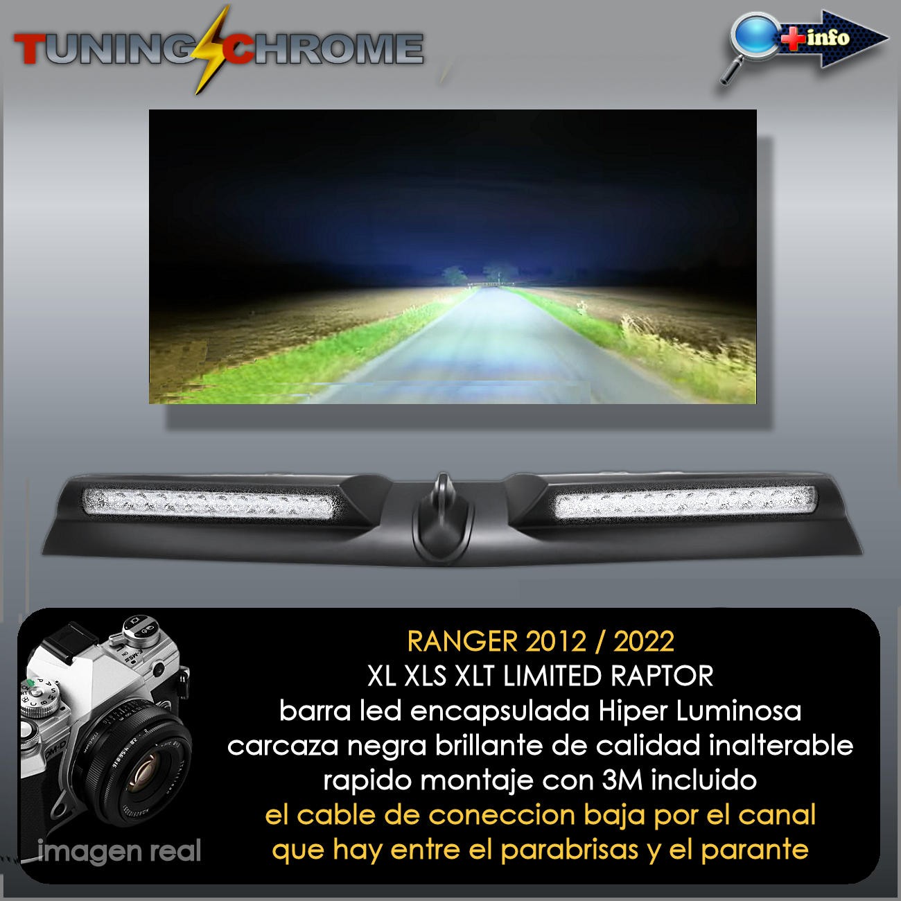 Barra de Led Encapsulada / Negro Brillante / Ranger XL XLS XLT LIMITED RAPTOR
2012 . 2022