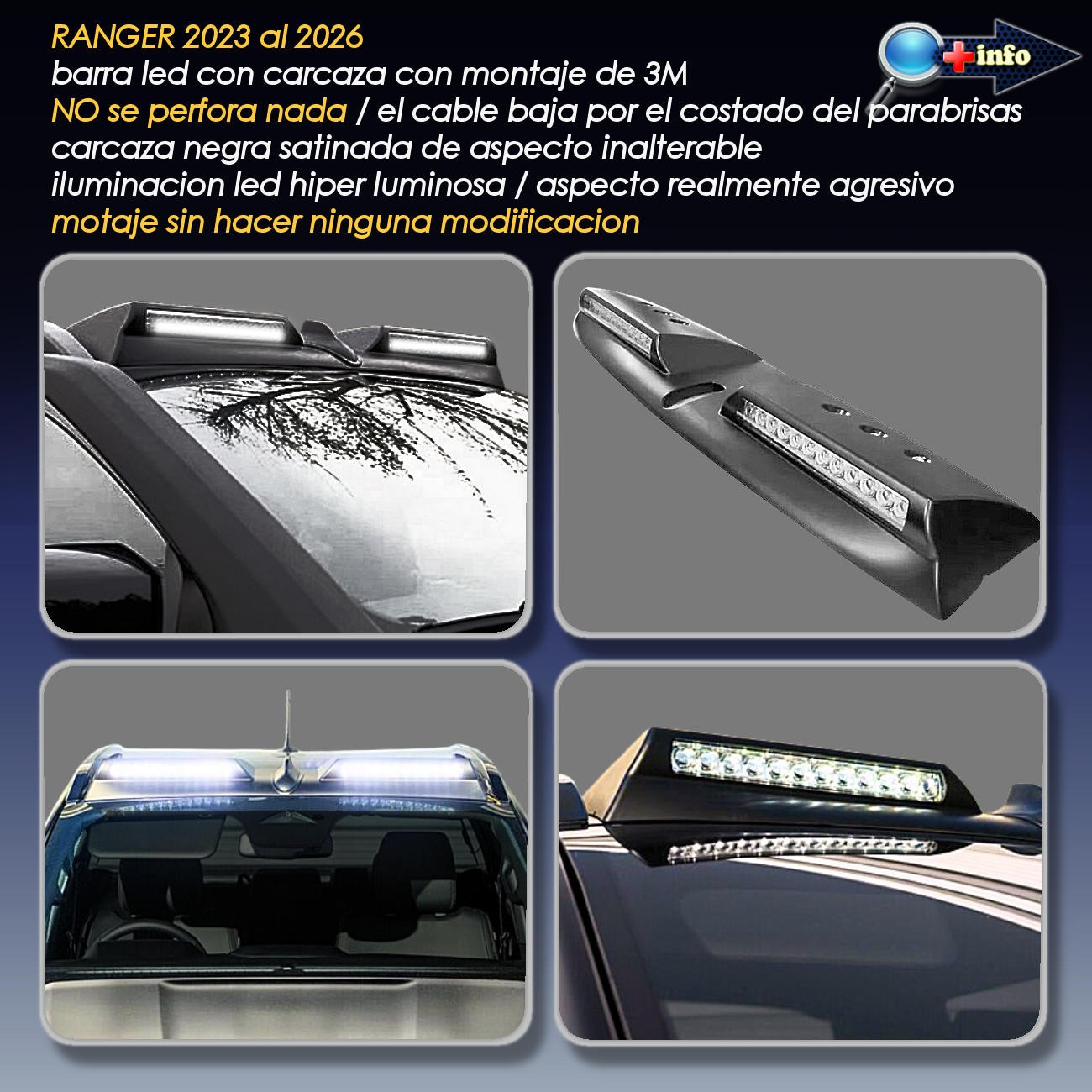 Barra de Led Encapsulada / Negro Brillante / RANGER XL XLS XLT LIMITED RAPTOR
2023 - 2026
