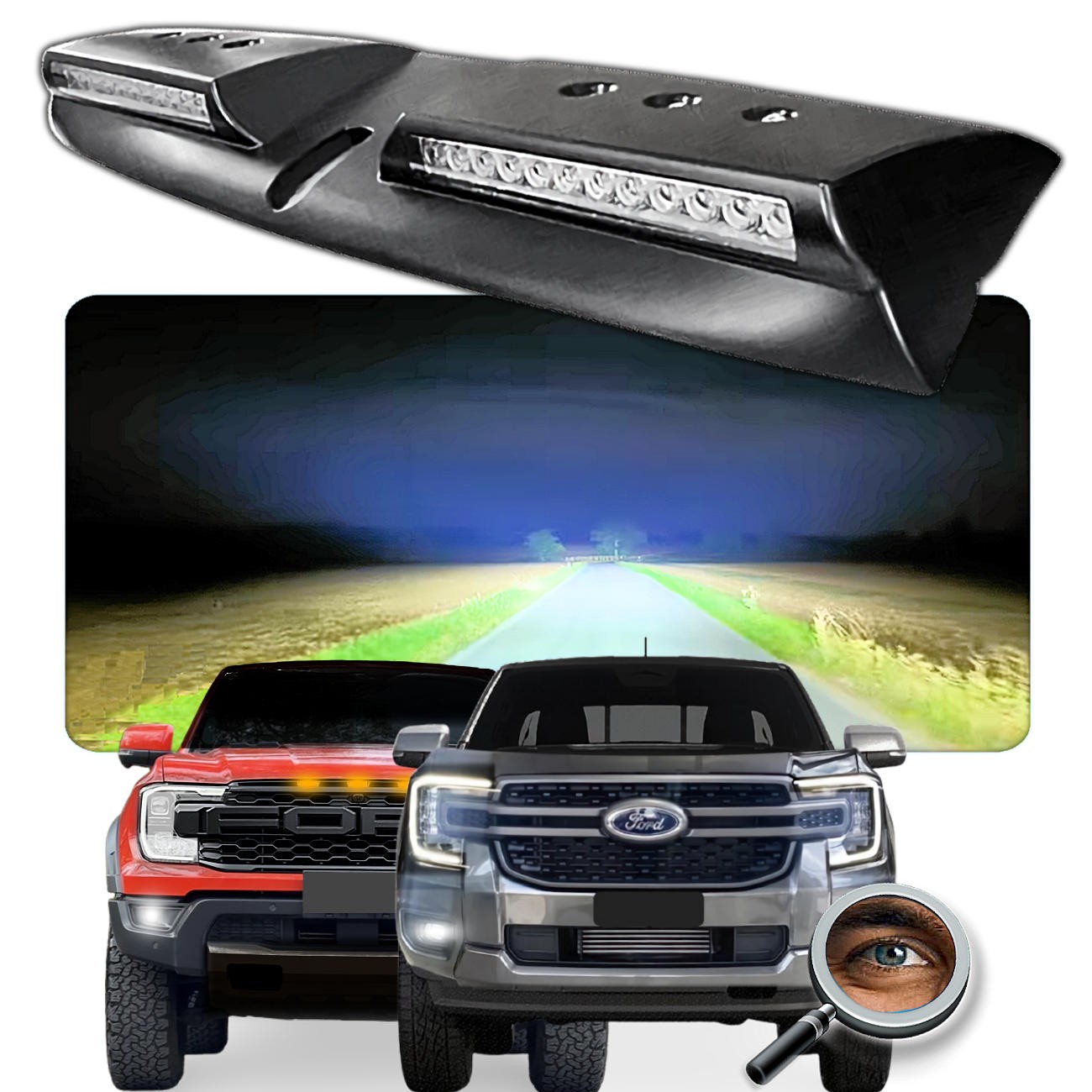 Barra de Led Encapsulada / Negro Brillante / RANGER XL XLS XLT LIMITED RAPTOR
2023 - 2026