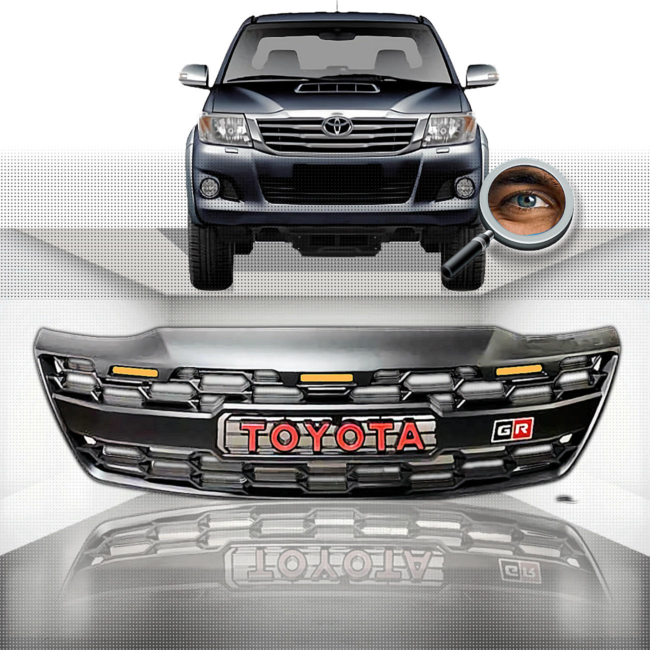 Parrilla HILUX GR / Negro Mate / Led's Ambar
2012 - 2015