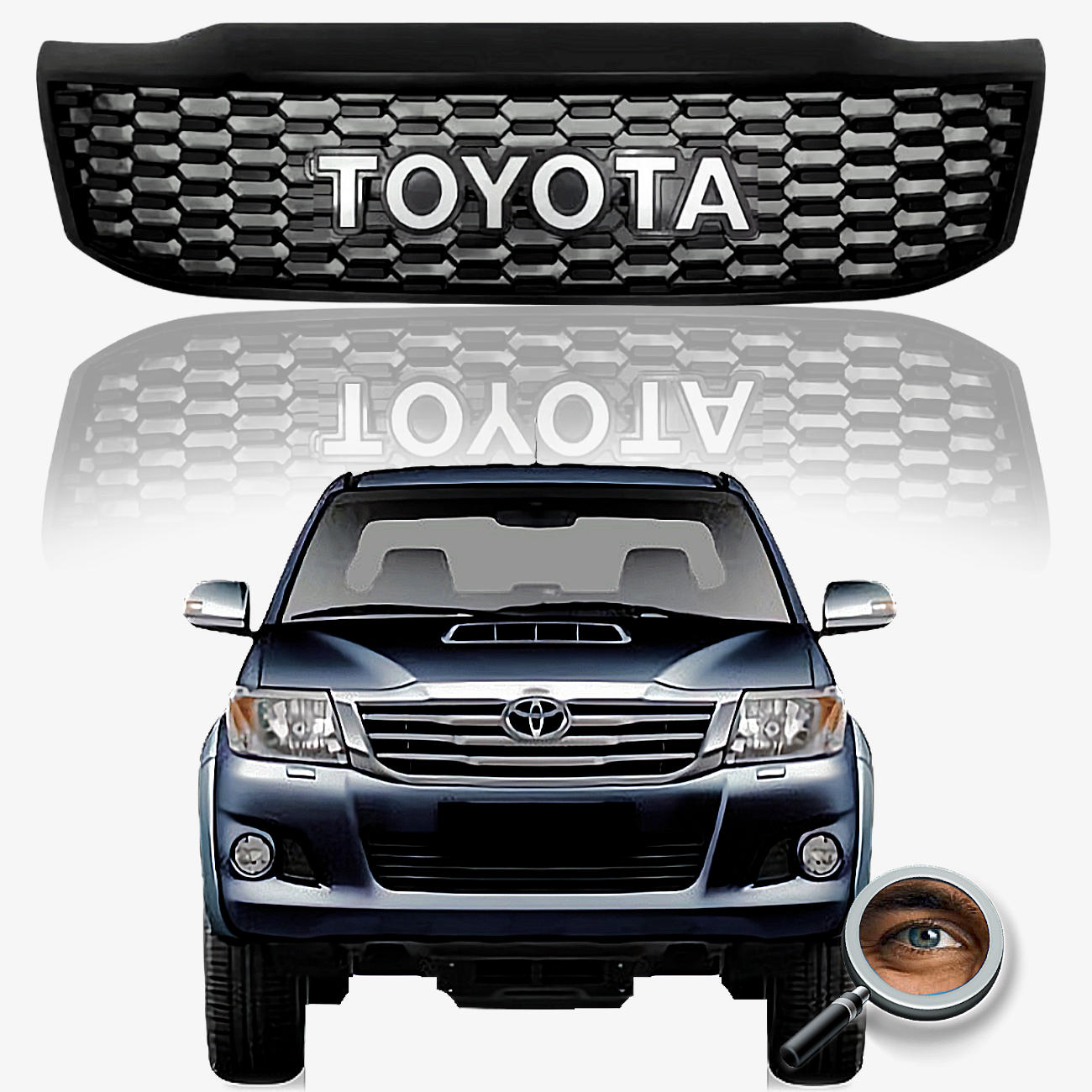 Parrilla HILUX TRD / Negro Mate / NO LED'S
2012 - 2015