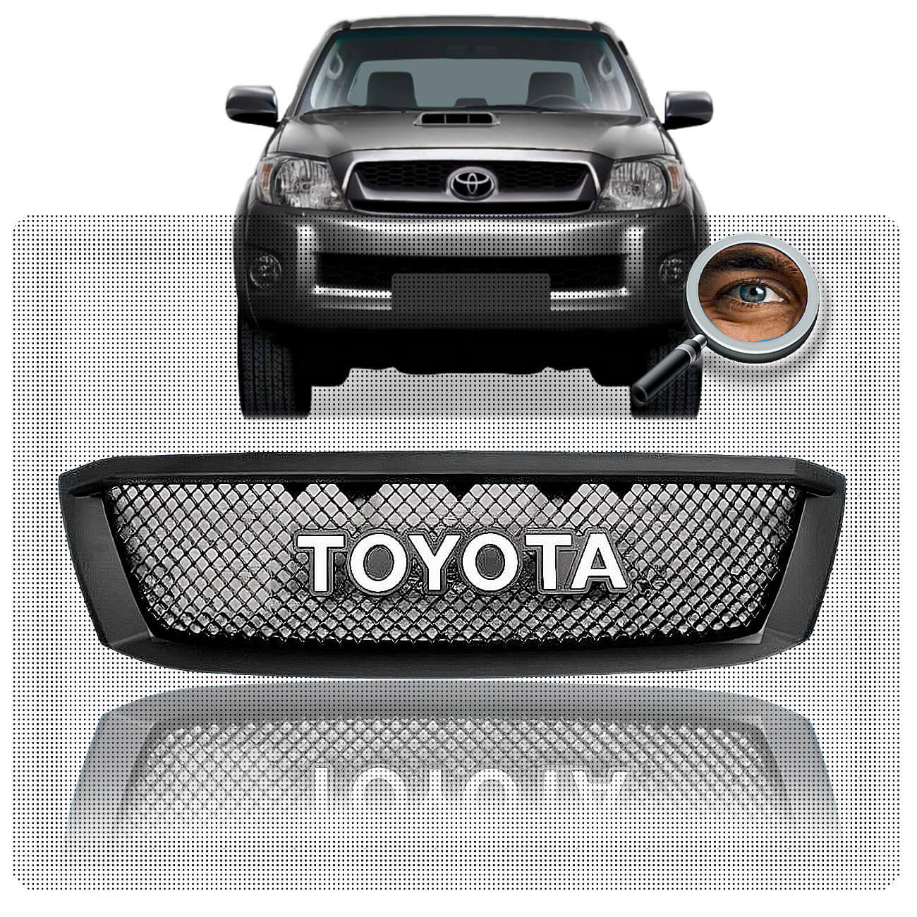 Parrilla HILUX TRD / Negro Mate / NO LED'S
2005 - 2011