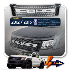 Parrilla Estilo Raptor Letras Blancas - FORD RANGER 2012 - 2015
