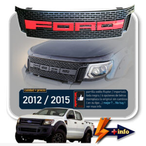 Parrilla Estilo Raptor Letras Rojas - FORD RANGER 2012 - 2015