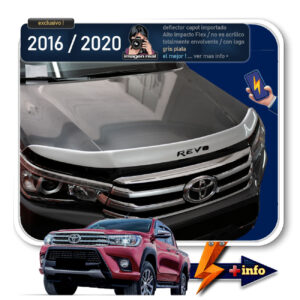 DEFLECTOR CAPOT GRIS PLATA CON LOGO 2016+