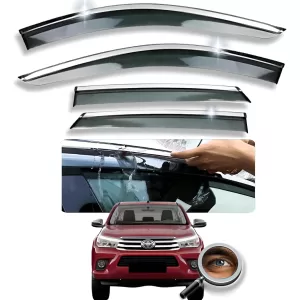 HILUX 2016+ DEFLECTORES PREMIUM C/ VIRA CROMADA
