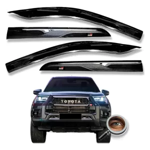 HILUX 2016 25 DEFLECTORES GR VENT NEGROS&CARBON
